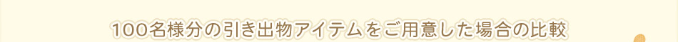 100名様分の引き出物アイテムをご用意した場合の比較